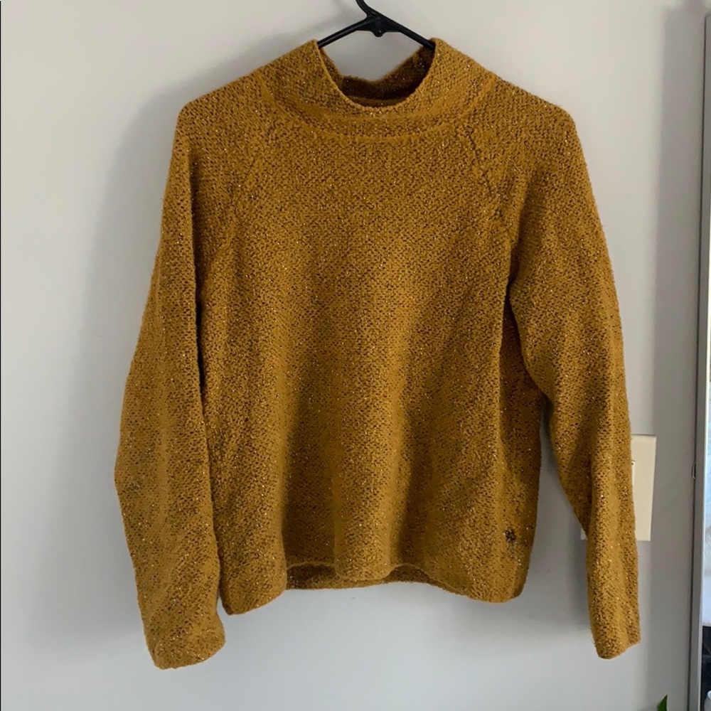 Eileen Fisher mustard yellow turtleneck